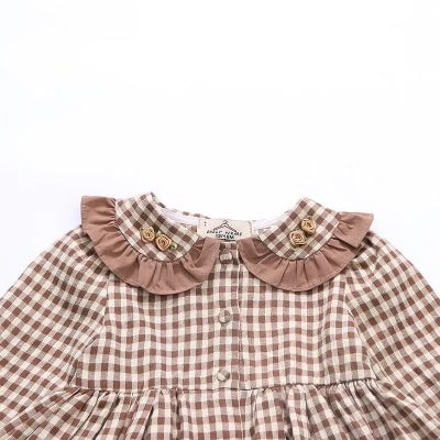 Walnut rose brushed cotton dress