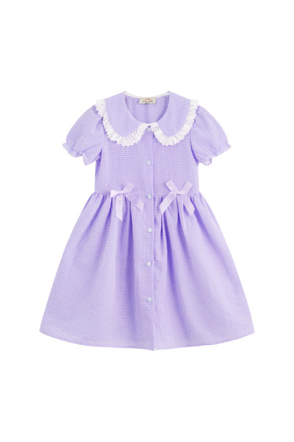 Purple gingham school dress