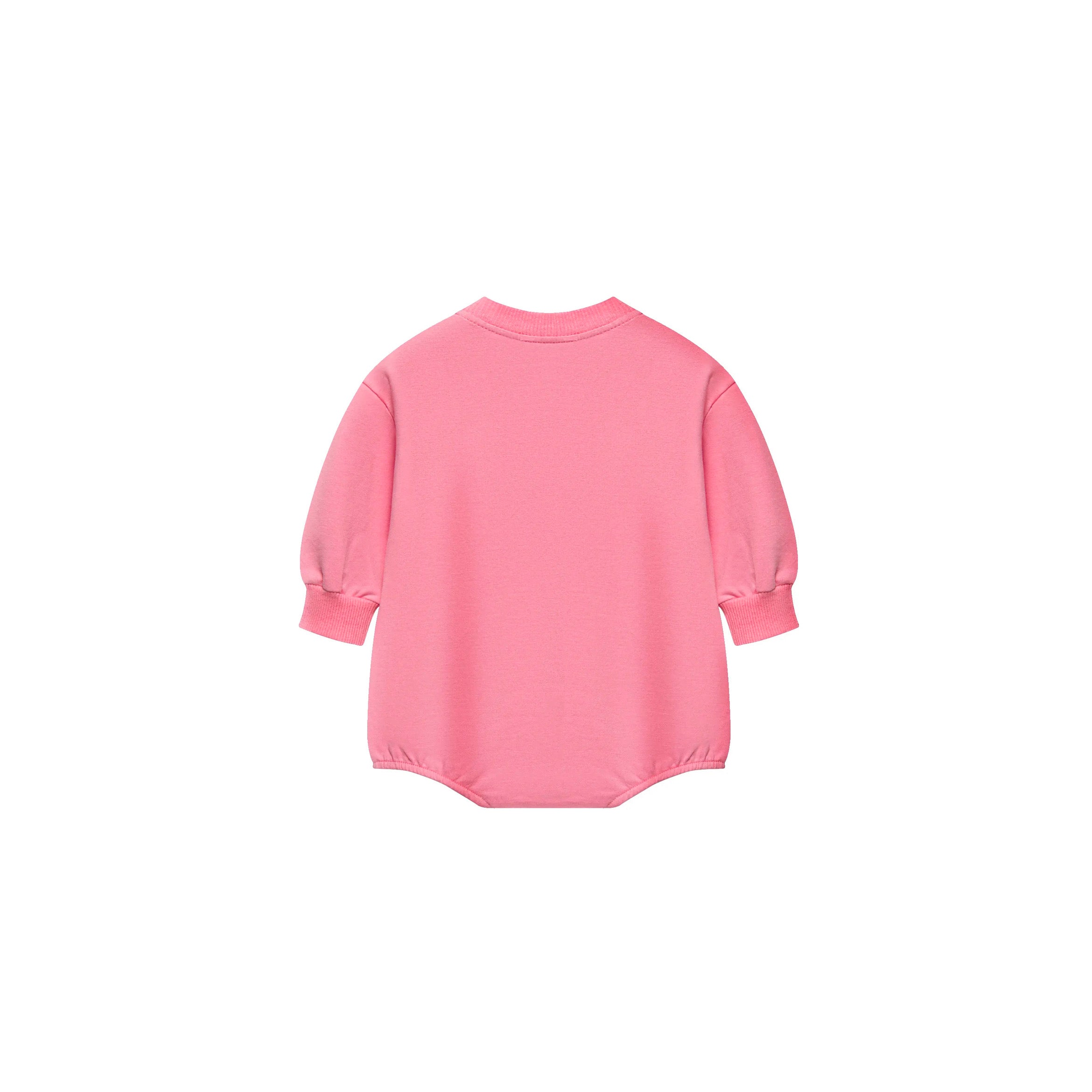 Pink girl crew sweatshirt romper