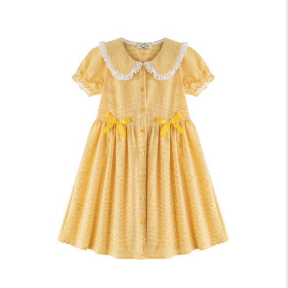 Blue & yellow Gingham school dress