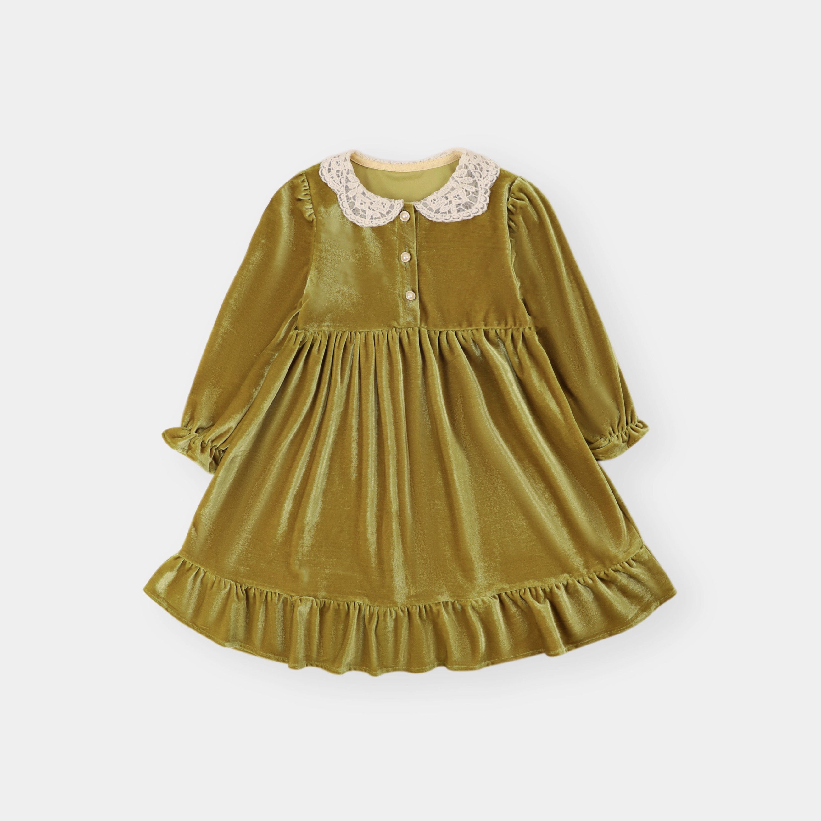 Olive velvet dress