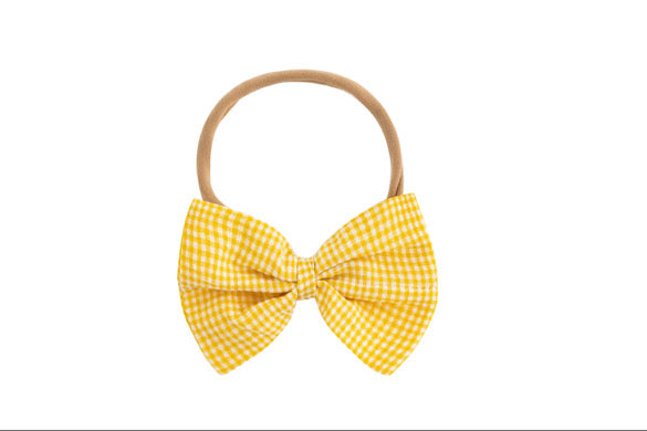 Yellow gingham hair accessory