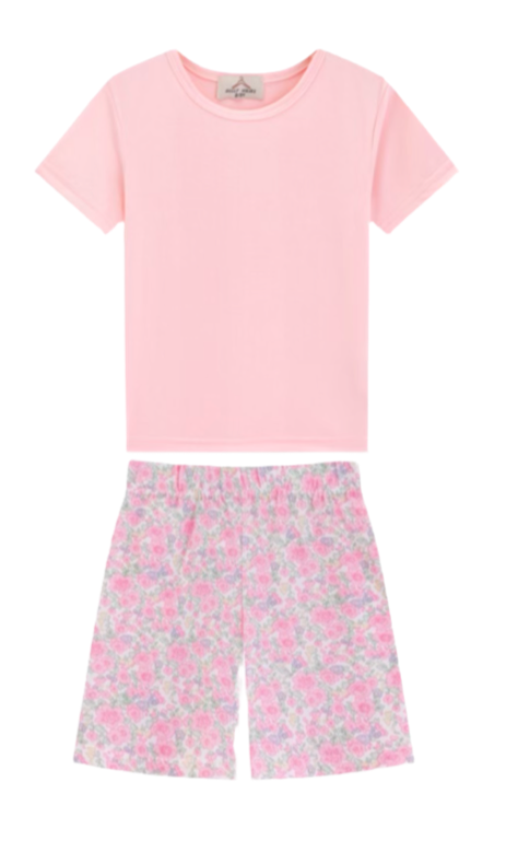 Pastel pink floral cycling sets