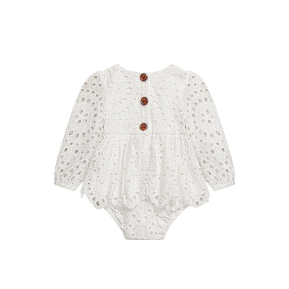 White snow anglaise romper