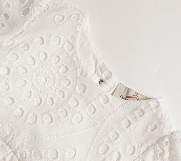 White snow anglaise romper